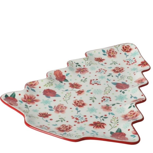 🎄 New Pioneer Woman Merry Meadow Red Christmas Tree Platter - Picture 4 of 6